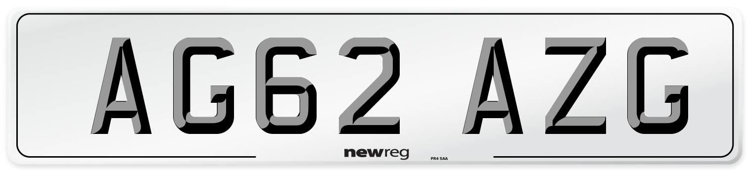 AG62 AZG Number Plate from New Reg